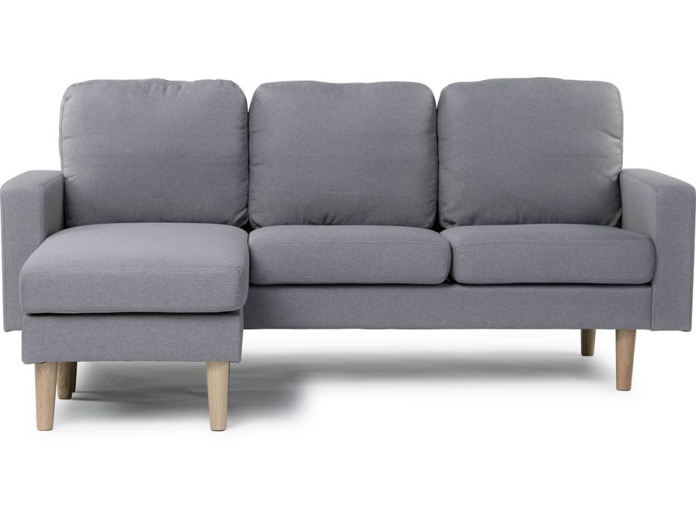 Canapé d'angle réversible en tissu "Gabby" -  3 places - Gris Clair