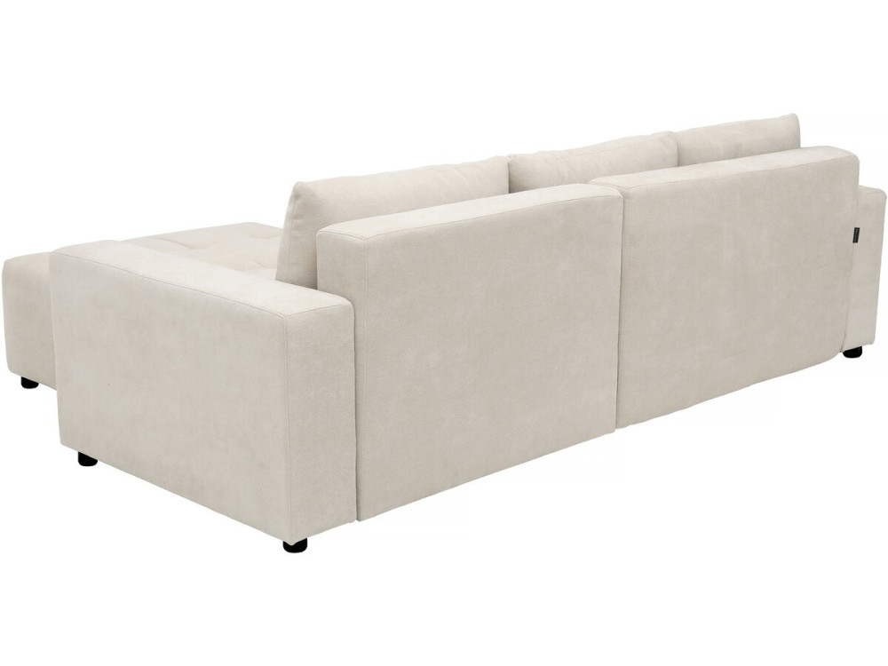 Canapé d'angle convertible style bubble tissu chenille "George" 4 places - Beige