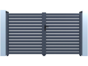 Portail aluminium semi ajouré "Julien" - 300 x 180 cm - Gris
