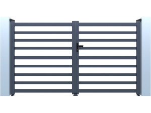 Portail aluminium ajouré "Martin" - 300 x 180 cm - Gris