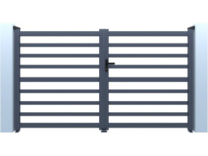 Portail aluminium ajouré "Martin" - 300 x 120 cm - Gris