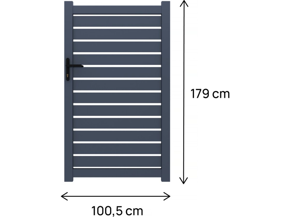 Portillon aluminium semi-ajouré "Matthieu" - 100 x 180 cm  - Gris