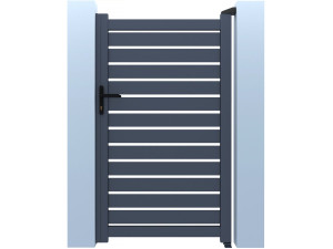 Portillon aluminium semi-ajouré "Malo" - 100 x 120 cm  - Gris