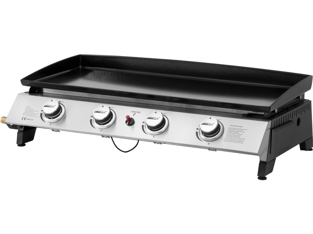Plancha à gaz avec 4 brûleurs en métal "Jolly" - 10 Kw - Gris