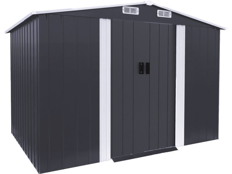 Abri de jardin métal "Boston" - 5,29 m² (4,76 m2 au sol)- Gris