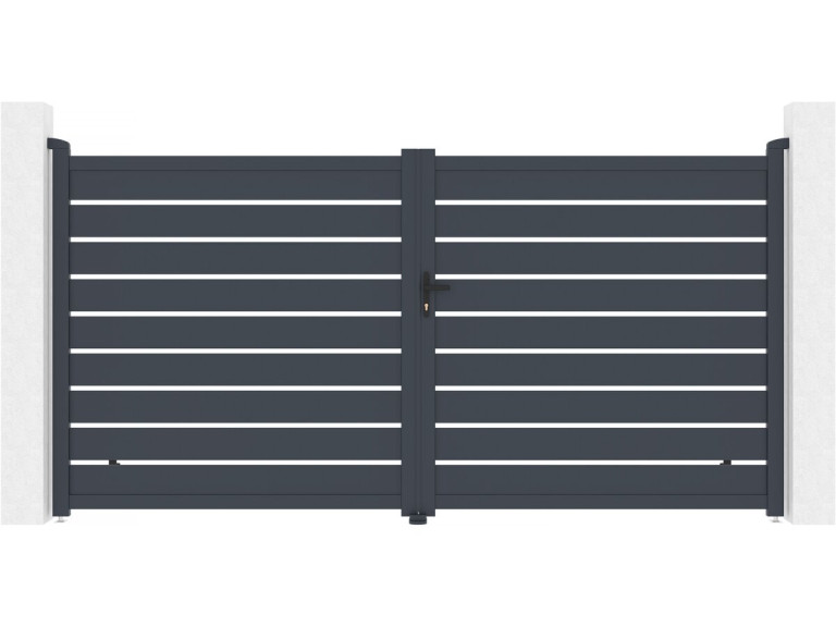 Portail aluminium  "Bastien" - 350 x 176 cm - Anthracite