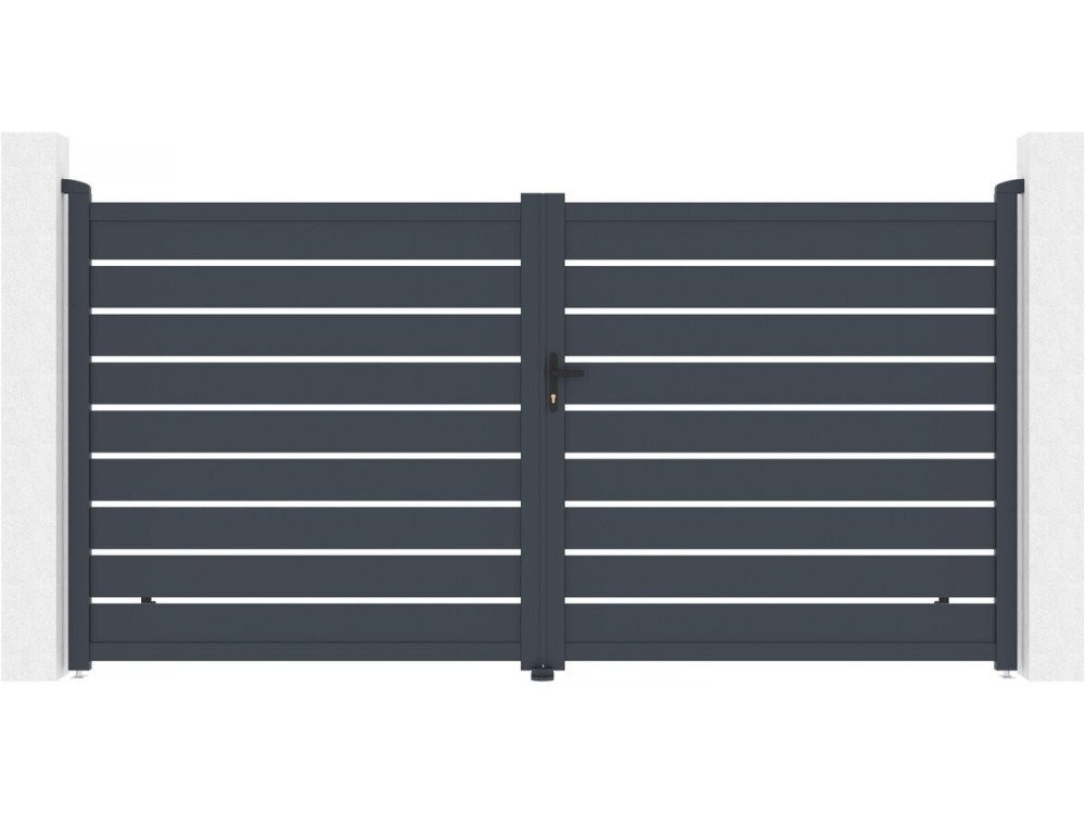 Portail aluminium  "Bastien" - 350 x 176 cm - Anthracite
