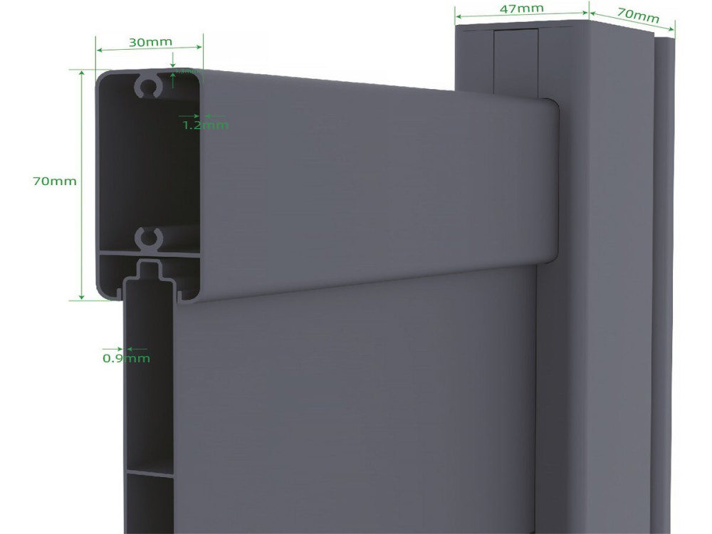 Portail aluminium  "Bastien" - 350 x 176 cm - Anthracite