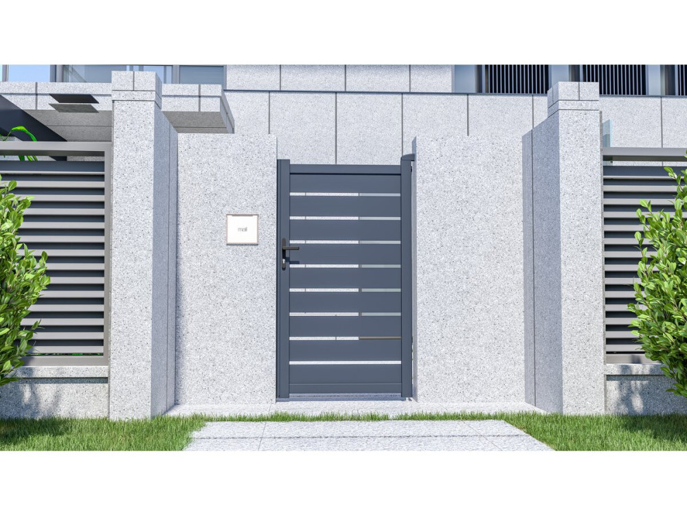 Portillon en aluminium  "Bastien" - 100 x 176 cm - Anthracite
