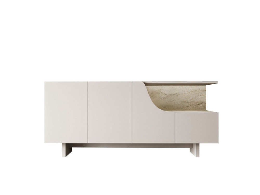 Buffet en bois "Line" - 180 x 40 x 81 cm - Beige