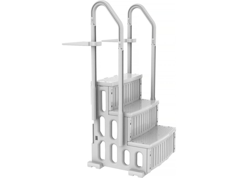 Escalier simple de piscine "Nathan" - 3 marches - en plastique